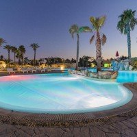 Barone di Mare view of the swimming pool in the evening