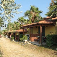 External driveway of the masonry Bungalows with veranda