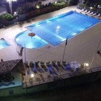 Aerial view of the two panoramic swimming pools