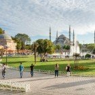 View of the Byzantine Hippodrome in Istanbul.