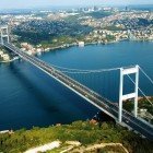 The Eurasia Bridge, or Osman Gazi Bridge, connects Europe and Asia over the Sea of Marmara, providing a strategic link and spectacular views between the two shores.