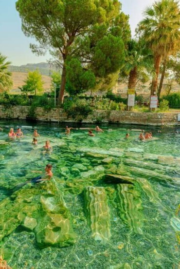 Cleopatra's thermal baths in Hierapolis, Denizli Province, Turkey