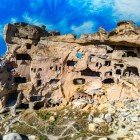 View of Cavusin in Nevsehir, Cappadocia, Turkey