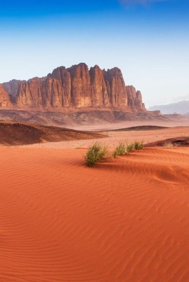 Red desert of Wadi Rum in Jordan