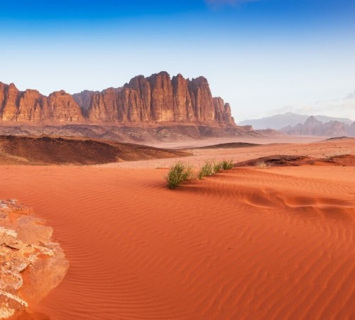Red desert of Wadi Rum in Jordan