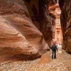 Passage through the Siq to reach the wonder of Petra's Treasury