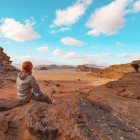 Mountainous desert of Wadi Araba in Jordan