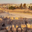 The Oval Forum at the archaeological site of Jerash, Jordan