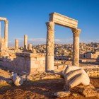 Ancient ruins of the Citadel of Amman with the Temple of Hercules and the Hand