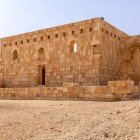 Exterior of Qasr Hallabat Castle located in the desert near Amman, Jordan