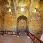 View of the interiors of Qasr Amra Castle in the desert, a few kilometers from Amman
