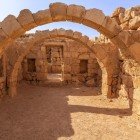 Interior of Qasr Hallabat Castle located in the desert near Amman, Jordan