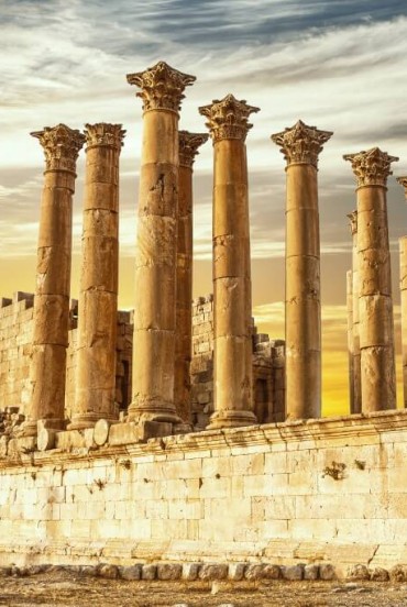 Temple of Artemis in the ancient Roman city of Jerash in Jordan