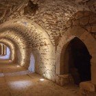 Spectacular vaulted interior labyrinths of the Kerak Castle in Jordan