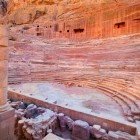 View of ancient amphitheater in Petra city, Jordan