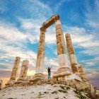The Temple of Hercules in the archaeological site of the Citadel in Amman, Jordan