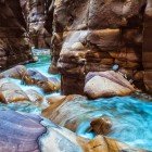 Wadi Mujib in the mountainous landscape to the east of the Dead Sea is the lowest nature reserve in the world