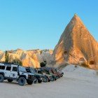 Optional excursion: Jeep Safari to fully enjoy the unique landscapes of Cappadocia, with scenic stops for photographing the landscapes and the characteristic hot air balloons.