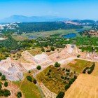 Aerial view of Patara, the ancient capital of Lycia, overlooking the Turkish coast near the village of Gelemiş, in the beautiful province of Antalya.