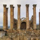 he Temple of Jupiter in the ancient Roman city of Jerash, Jordan