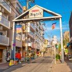 A glimpse of Yanaka Ginza in Tokyo, a retro-style district where the old shitamachi atmosphere lives on through traditional alleys, historic shops, and local life.