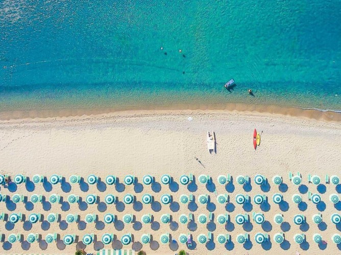 Porto Rhoca Village - Private beach of the village, reachable with a convenient shuttle service