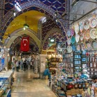The characteristic shops of the Grand Bazaar display ceramics, jewelry and Turkish handicrafts in the heart of the city.