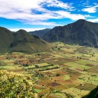 Hills and valleys of the Ecuadorian Andes, a breathtaking landscape in South America that fascinates with its contrasts, vivid colors and majestic mountains.