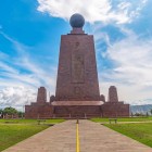 The Mitad del Mundo monument in Quito marks the equatorial line, an iconic Ecuador landmark where the northern and southern hemispheres meet in a unique spot.