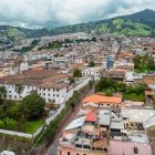 Aerial view of Quito’s Old Town, the cultural heart of Ecuador, with colonial churches, plazas and historic buildings reflecting centuries of tradition.