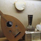 Traditional Jordanian musical instruments preserved at the Folklore Museum—oud, drums, and jars—tell the rich sound heritage of ancient Arab culture.
