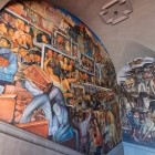 The mural Mexico Today and Tomorrow by artist Diego Rivera at the National Palace depicts the nation’s social struggles, hopes, and contrasts, blending art, history, and a vision of the future.