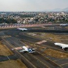 At Benito Juárez International Airport in Mexico City, planes taking off, landing, and taxiing reflect the dynamic pace of one of the main hubs in the Americas.
