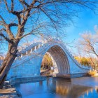 The Jade Belt Bridge in the Summer Palace, an elegant arched structure over Kunming Lake, combines imperial architecture with traditional Chinese symbolism.