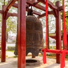 The Giant Bell of Jianfu Temple in Xi’an, dating back to the Tang dynasty, is renowned for its inscriptions and deep sound during Buddhist ceremonies.