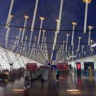 Shanghai Airport, a modern international hub with domestic flights and efficient services for travelers.