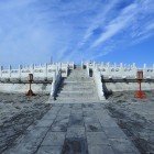 The Circular Mound Altar in the Temple of Heaven, built during the Ming era, served for imperial ceremonies dedicated to heaven and cosmic harmony.