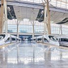 At Beijing Station, high-speed trains combine advanced technology and functional design, enabling fast connections between major cities.