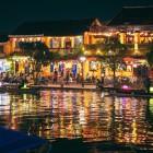 At night, Hoi An shines with colorful lanterns along the Thu Bon River and slow-moving gondolas reflecting romantic lights in the historic Vietnamese town.
At night, Hoi An shines with colorful lanterns along the Thu Bon River and slow-moving gondolas reflecting romantic lights in the historic Vietnamese town.