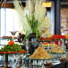 On the Victory Star Cruise, a rich buffet of fresh seafood delights passengers with breathtaking views of Halong Bay.