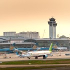 Tan Son Nhat Airport, with its runways and terminals, welcomes international and domestic flights, symbolizing Ho Chi Minh’s air transport.