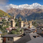 Mestia, in Samegrelo-Zemo Svaneti, is the administrative center at the foot of Mount Ushba. At 1,500 m and 128 km from Zugdidi, it blends alpine nature and traditions.