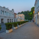 Empty Street in Kutaisi is a quiet street in the city center, lined with elegant buildings and tidy walkways, perfect for strolling and enjoying the local rhythm.