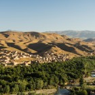 View of Boumalne Dadès crossed by the Dadès River, among colorful gorges up to 500 meters high and spectacular High Atlas landscapes.