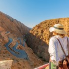 Spectacular panorama along the scenic road of the Dadès Gorges, a canyon carved by the river through the Atlas Mountains with walls rising up to 500 meters.