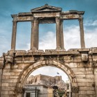 Hadrian's Arch welcomes visitors to the historic heart of Athens. Built in AD 131, it symbolically linked the ancient city with the new Athens created by the emperor.