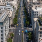 From above, Panepistimiou Street reveals Athens at its most elegant. Tree-lined avenues and historic buildings lead to the city's famous Neoclassical Trilogy.