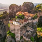 The Holy Monastery of Great Meteoron and Varlaam Monastery rise above the towering rocks of Meteora near Kalambaka, creating one of Greece's most iconic and spiritual landscapes.