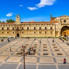 León's impressive Plaza de San Marcos highlights the magnificent façade of the former San Marcos Convent, a masterpiece of the Spanish Renaissance and a Camino landmark.