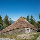 A traditional palloza in O Cebreiro, with its distinctive thatched roof, reflects the village's ancient Celtic heritage along the Camino de Santiago.